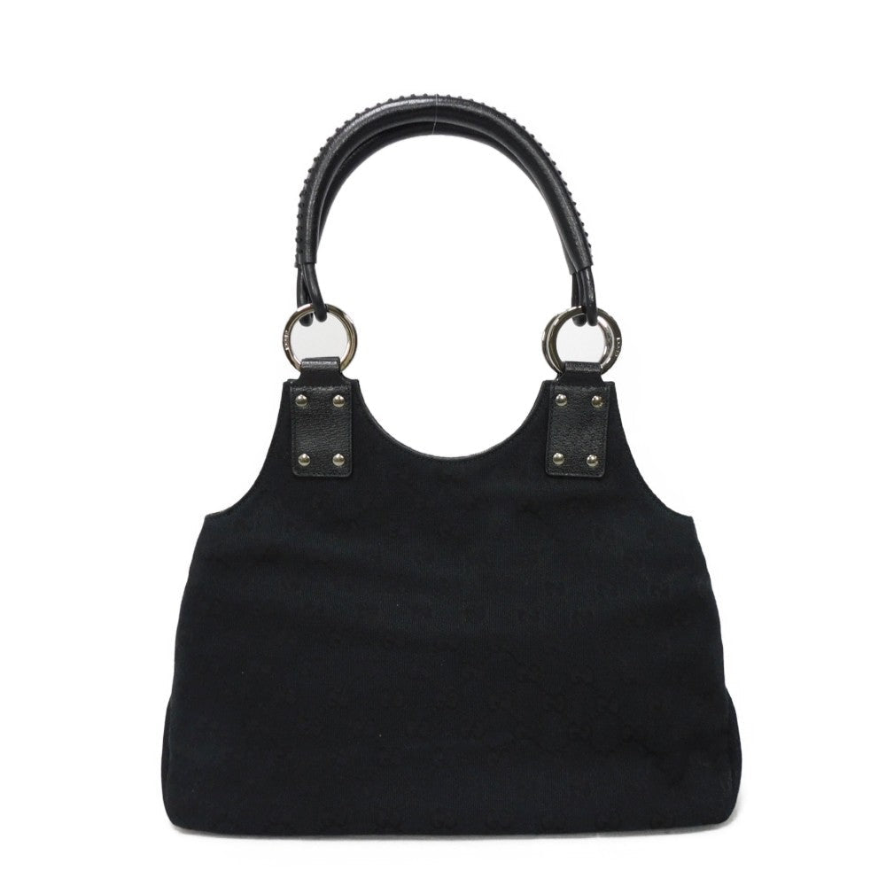 GUCCI Handbag 131329 GG canvas x calf leather black GG canvas Top Handle
