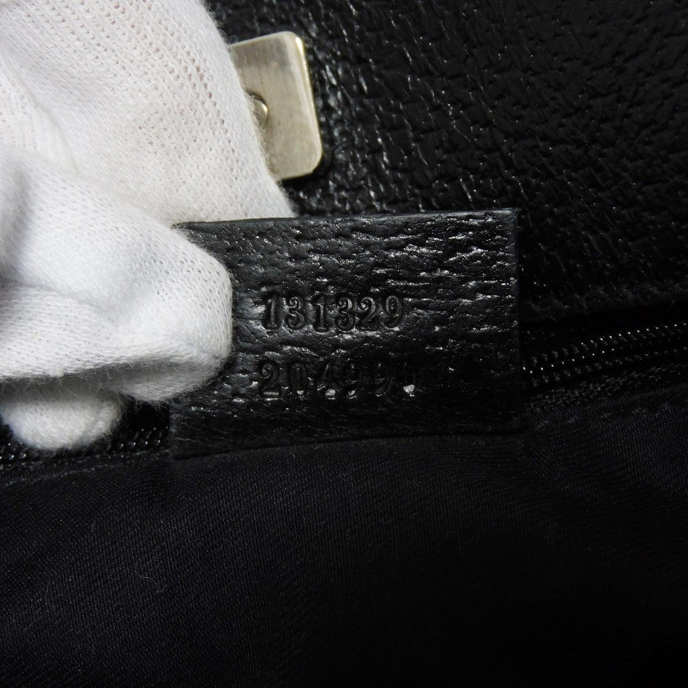 GUCCI Handbag 131329 GG canvas x calf leather black GG canvas Top Handle