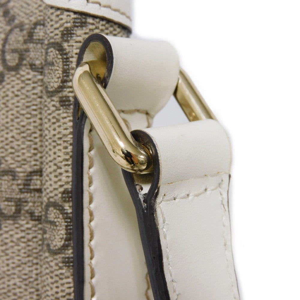 GUCCI Shoulder Bag 223666 GG Plus Canvas (PVC-coated) x Calfskin Leather beige GG plus Mini messenger bag