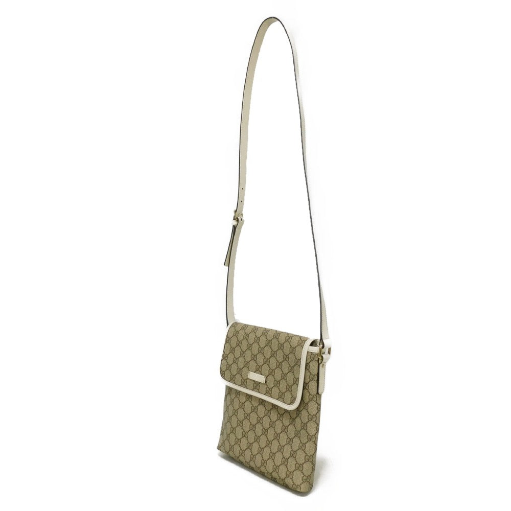 GUCCI Shoulder Bag 223666 GG Plus Canvas (PVC-coated) x Calfskin Leather beige GG plus Mini messenger bag