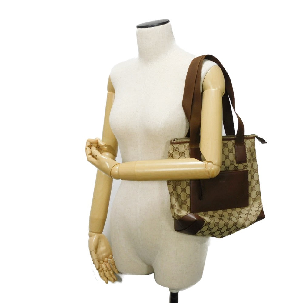 GUCCI Tote Bag 28893 GG canvas x calf leather beige GG canvas logo mini tote