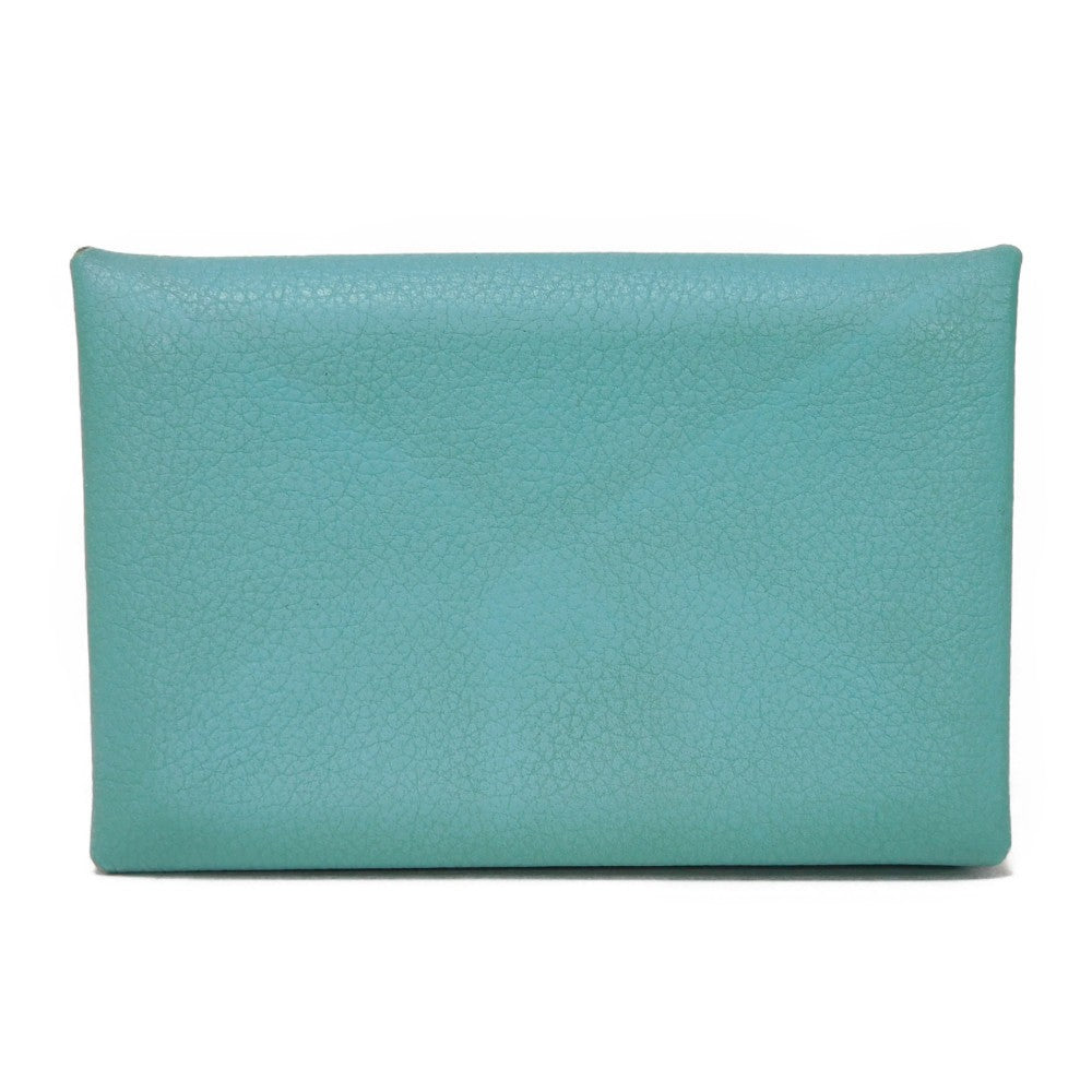 HERMES Card Case Evercolor Blue Atoll Calvi