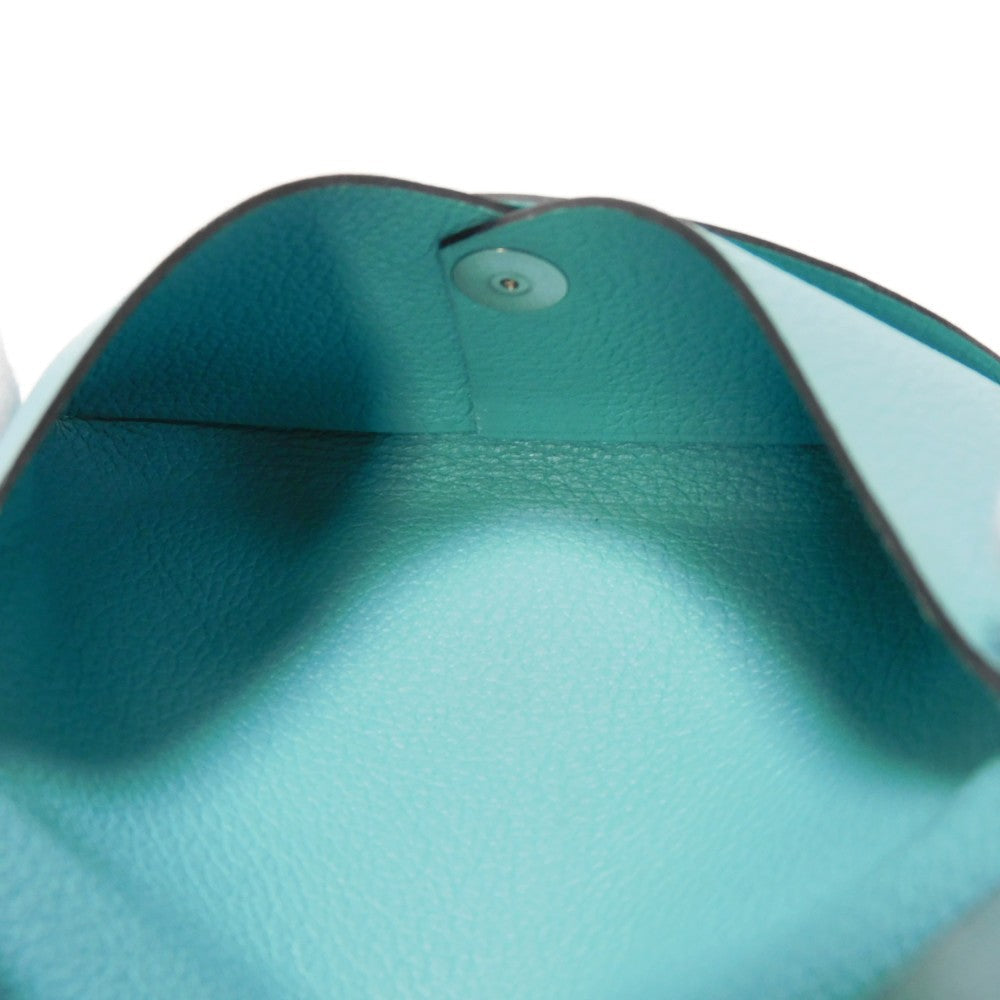 HERMES Card Case Evercolor Blue Atoll Calvi