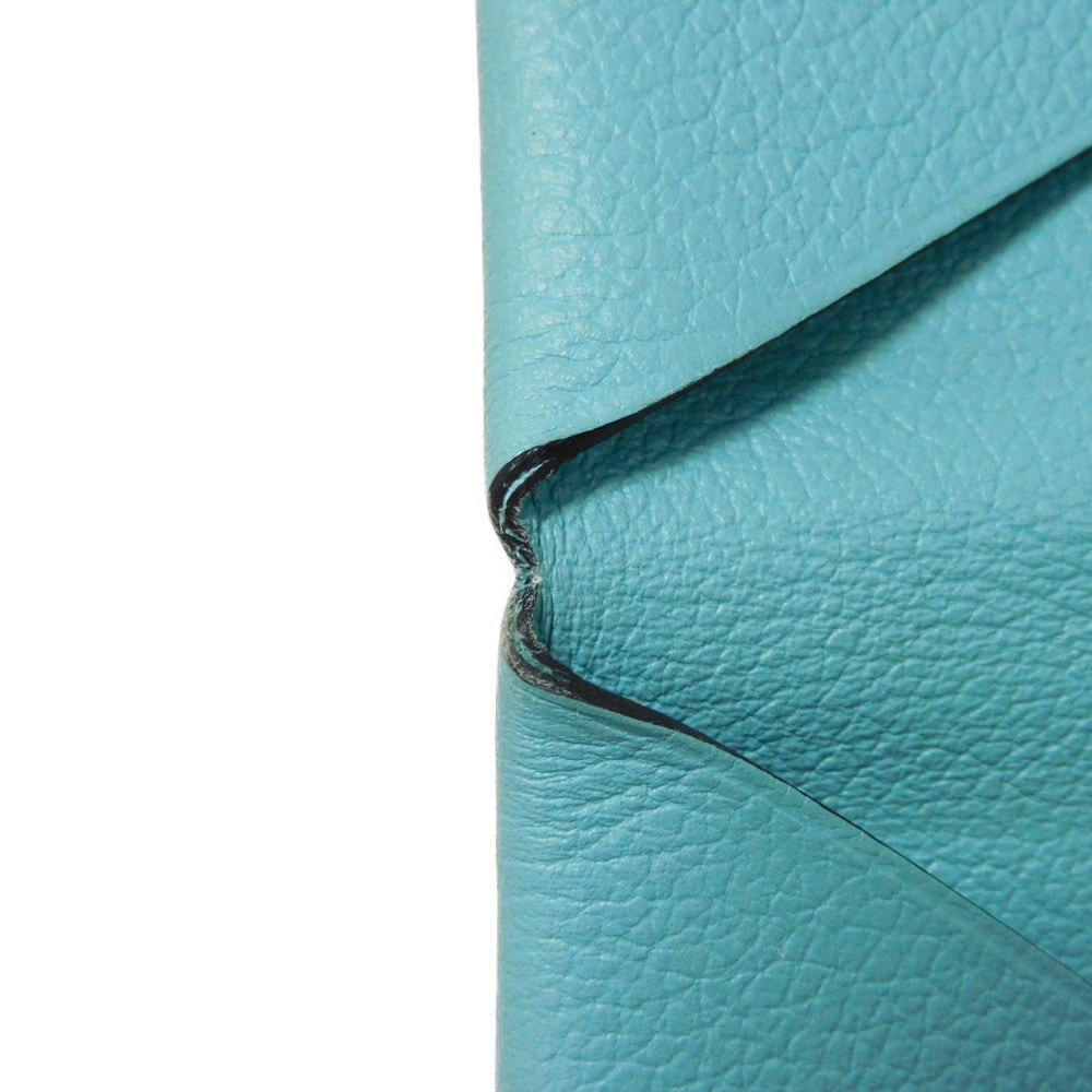 HERMES Card Case Evercolor Blue Atoll Calvi
