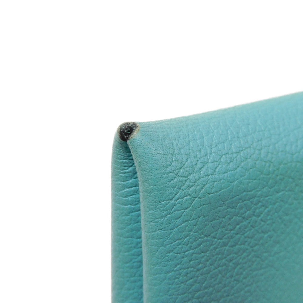 HERMES Card Case Evercolor Blue Atoll Calvi