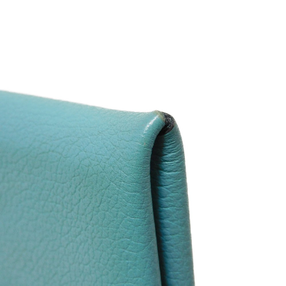 HERMES Card Case Evercolor Blue Atoll Calvi
