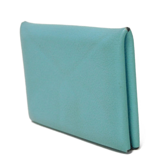 HERMES Card Case Evercolor Blue Atoll Calvi