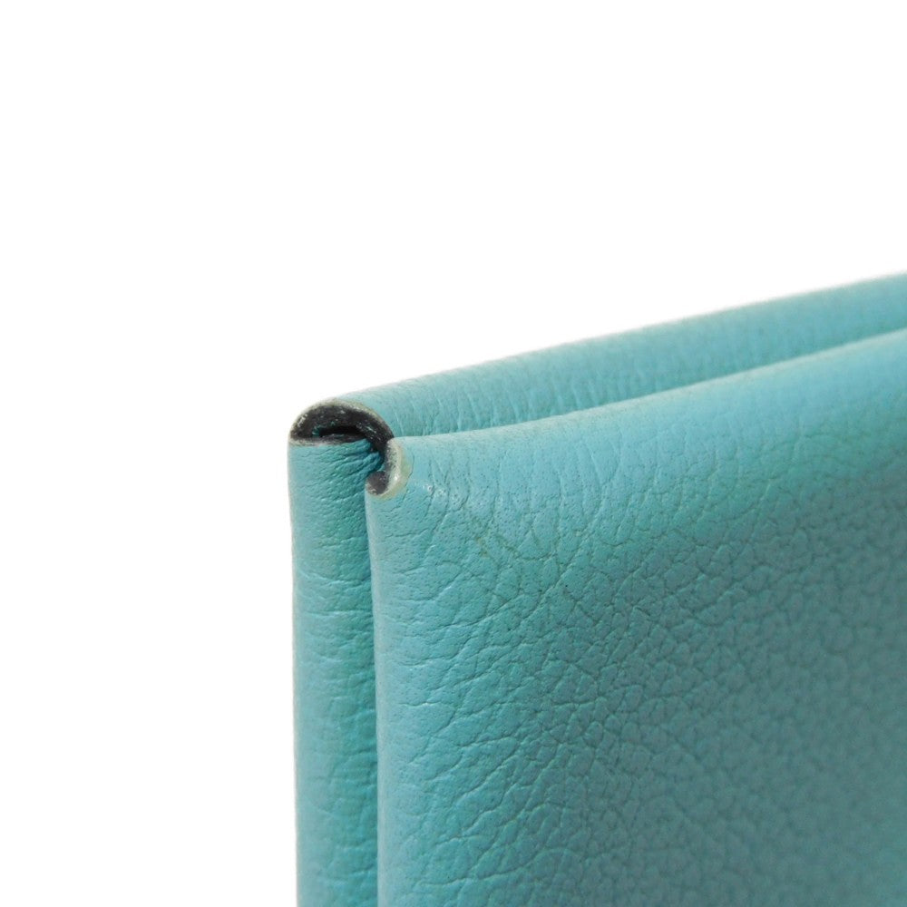HERMES Card Case Evercolor Blue Atoll Calvi