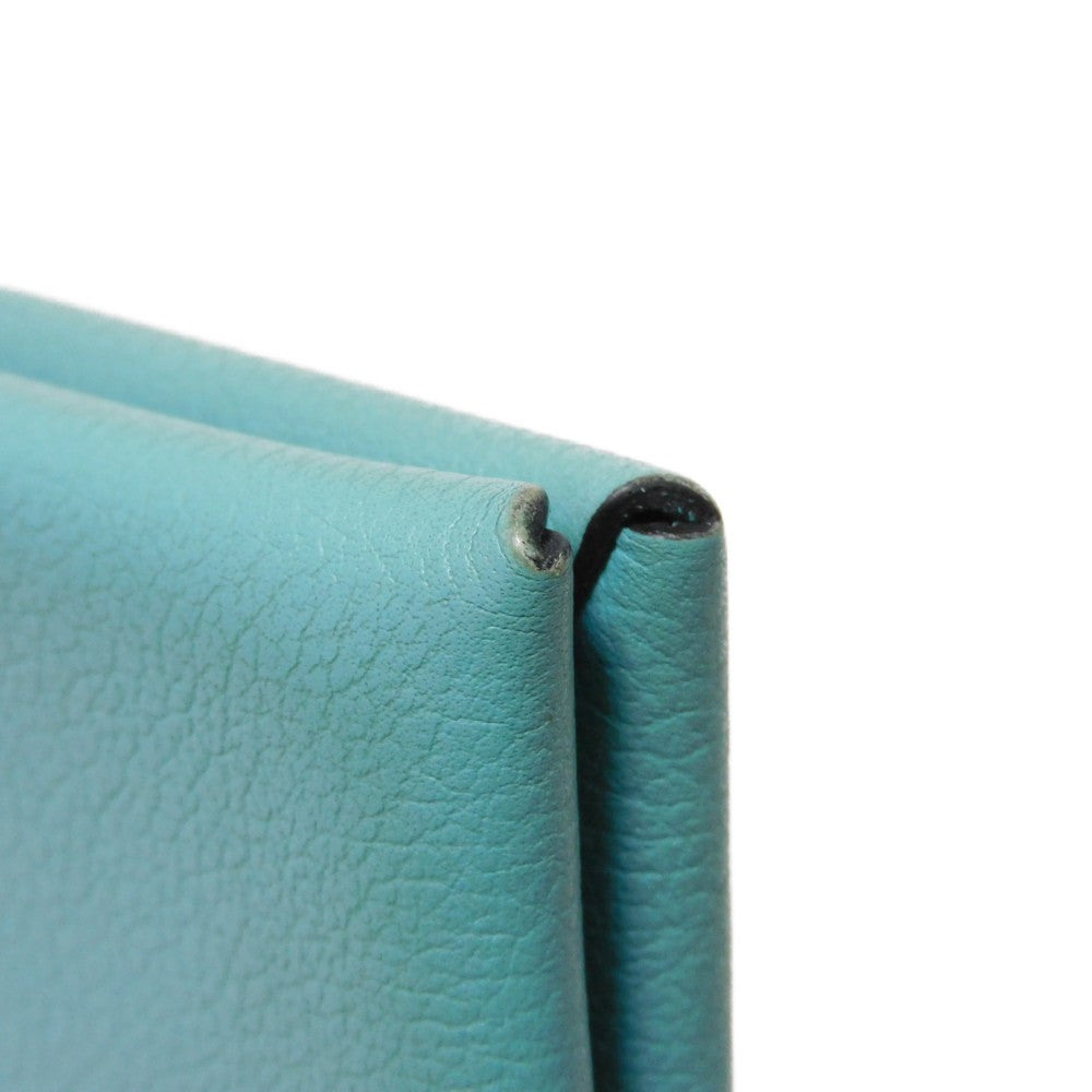 HERMES Card Case Evercolor Blue Atoll Calvi