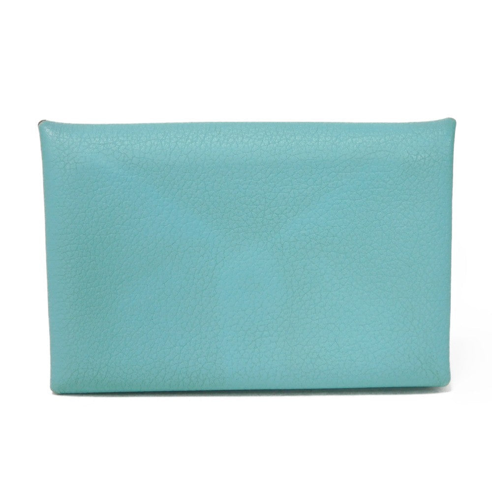HERMES Card Case Evercolor Blue Atoll Calvi