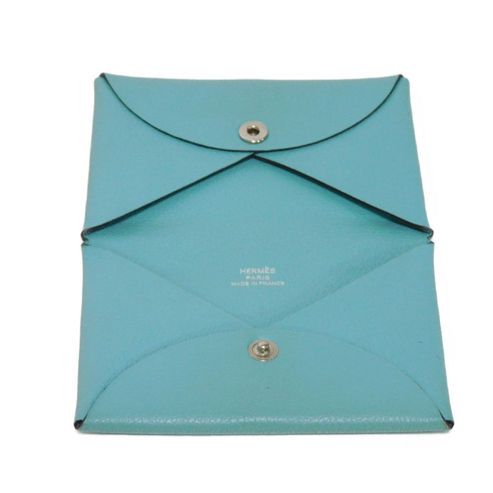 HERMES Card Case Evercolor Blue Atoll Calvi