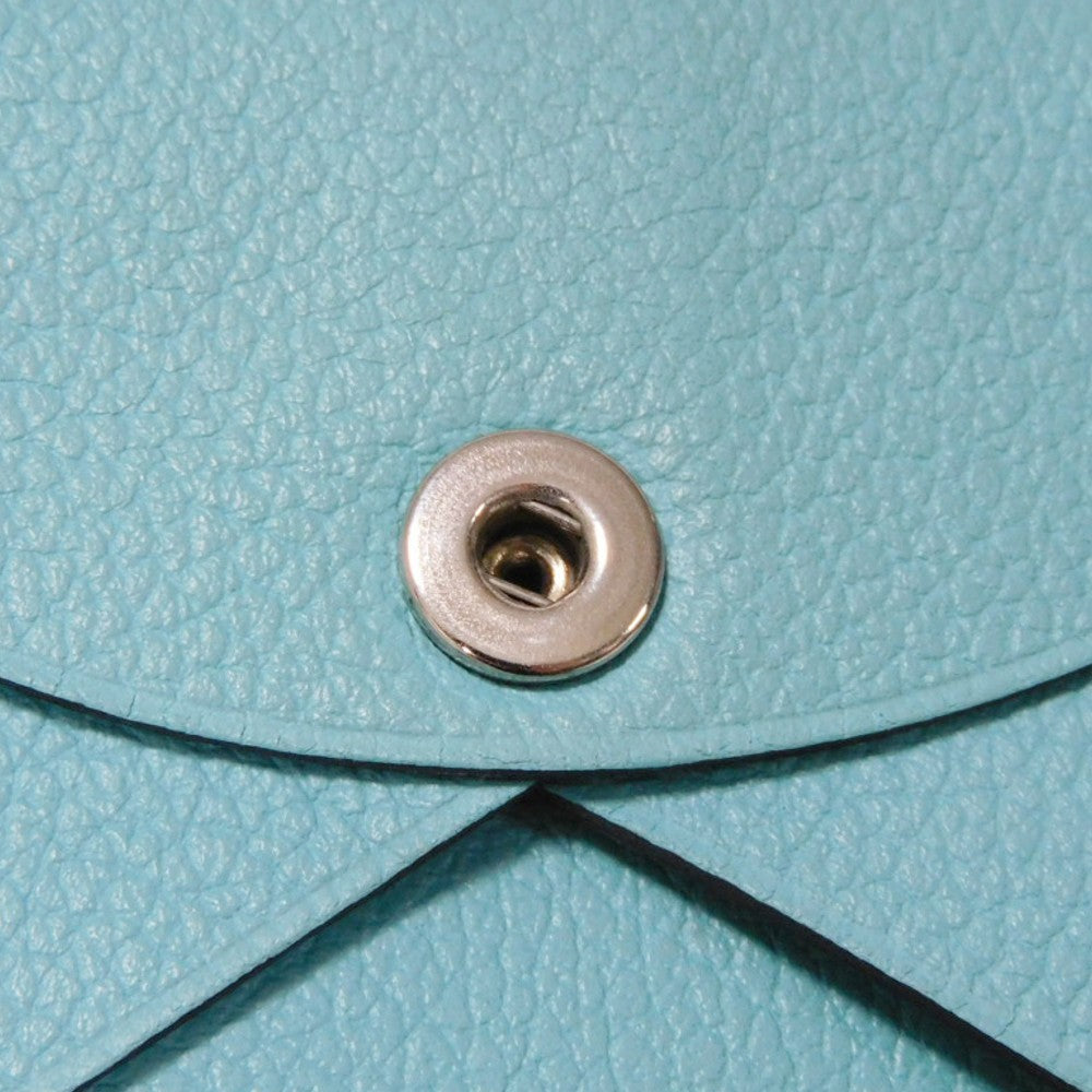 HERMES Card Case Evercolor Blue Atoll Calvi