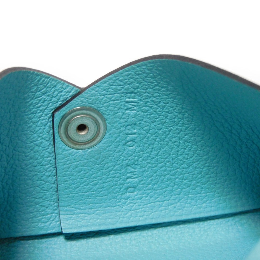 HERMES Card Case Evercolor Blue Atoll Calvi