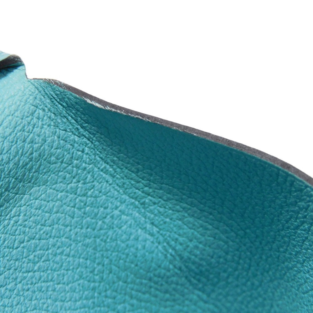 HERMES Card Case Evercolor Blue Atoll Calvi