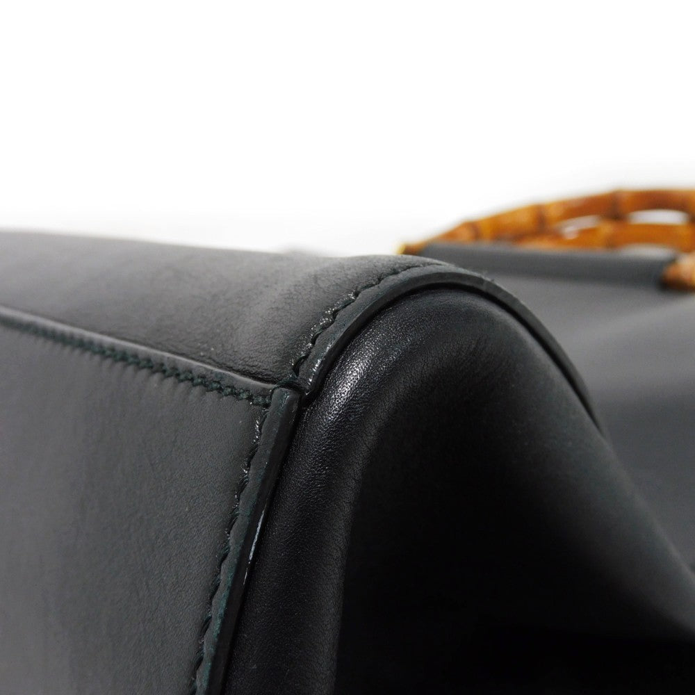 GUCCI Handbag 453766 DVU0G 1000 Smooth Calfskin Leather black Bamboo Faux Pearl Nim Fair Medium