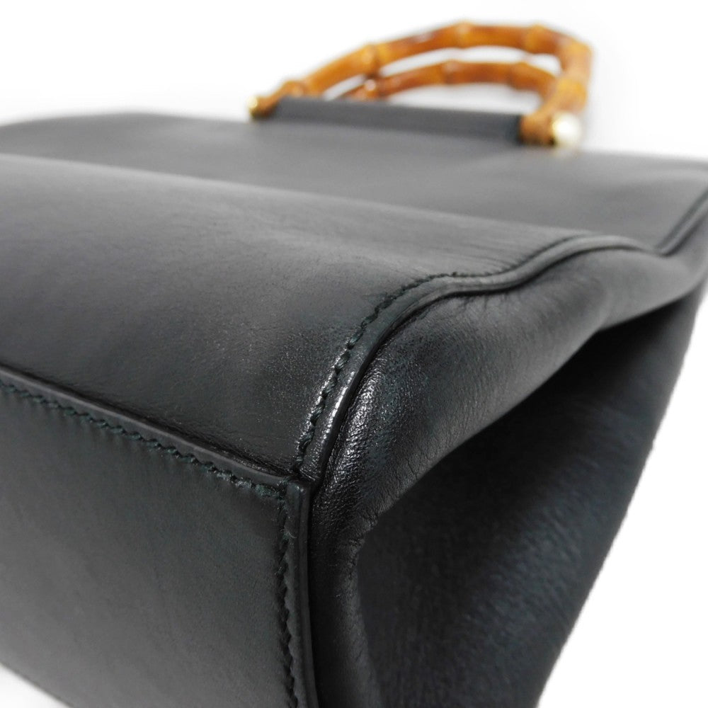GUCCI Handbag 453766 DVU0G 1000 Smooth Calfskin Leather black Bamboo Faux Pearl Nim Fair Medium