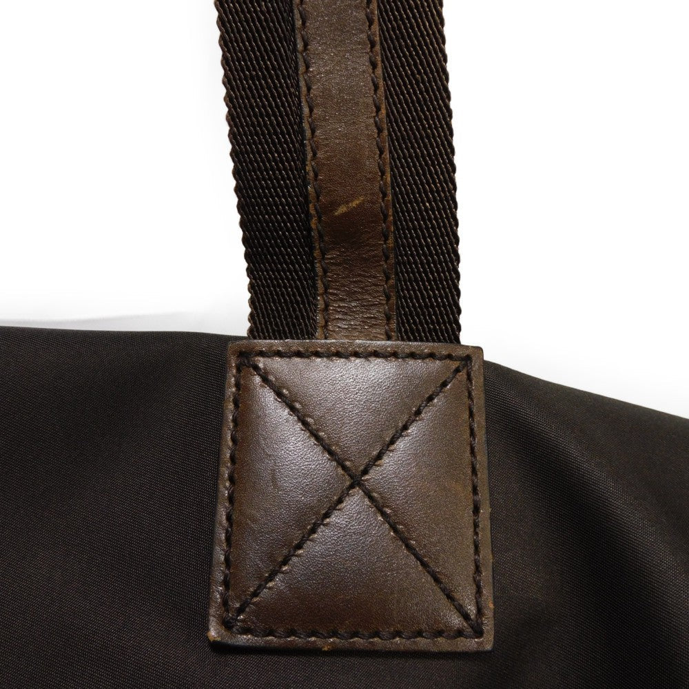 GUCCI Tote Bag 268106 Nylon Brown Web stripe Diamante Tote