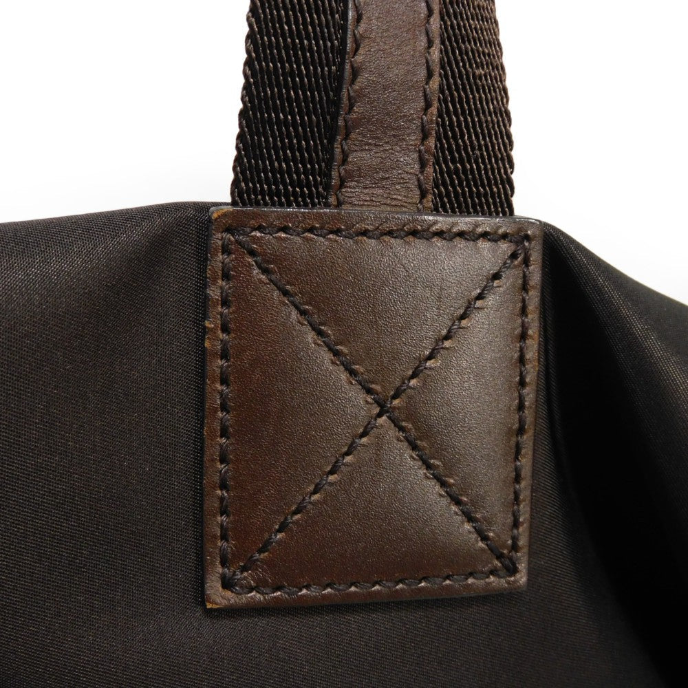 GUCCI Tote Bag 268106 Nylon Brown Web stripe Diamante Tote