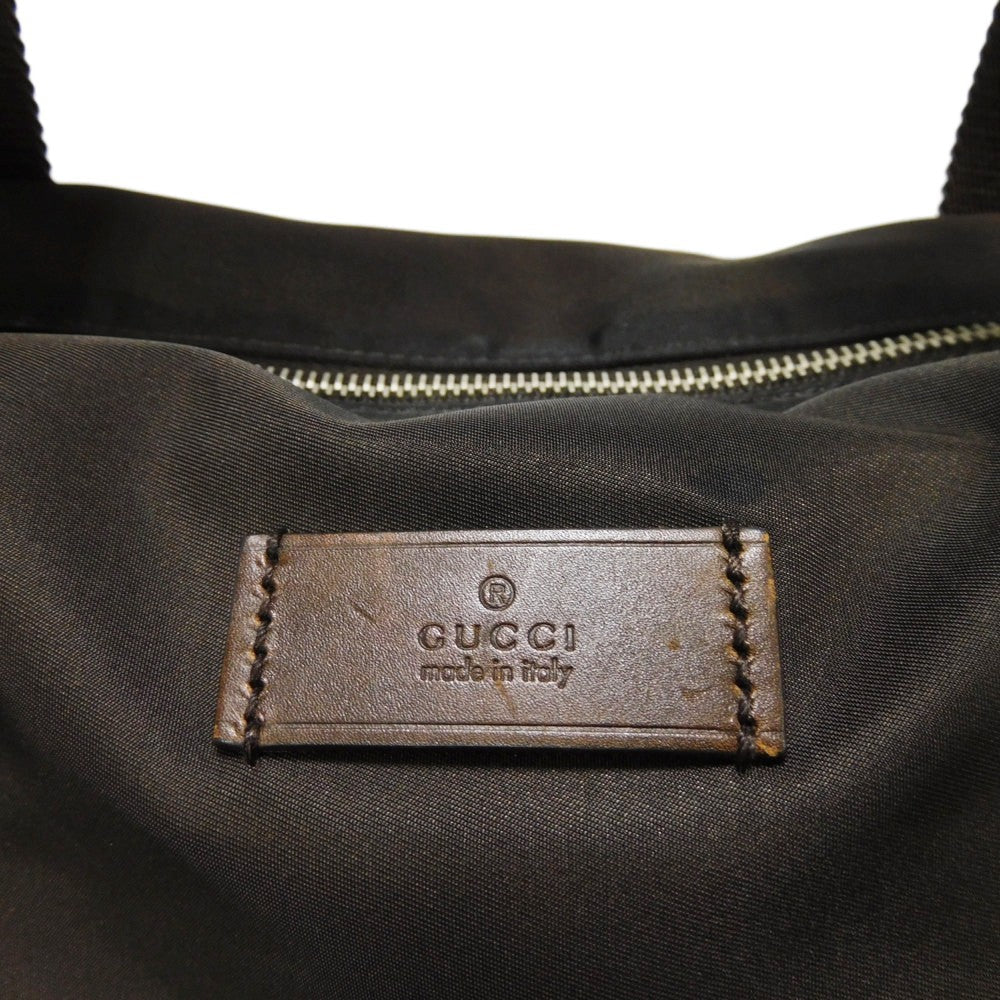 GUCCI Tote Bag 268106 Nylon Brown Web stripe Diamante Tote