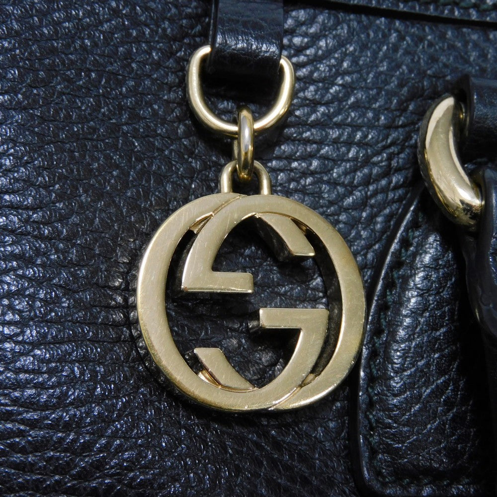 GUCCI Tote Bag 449659 CAO0G 1000 Textured leather black Interlocking G Miss GG Tote