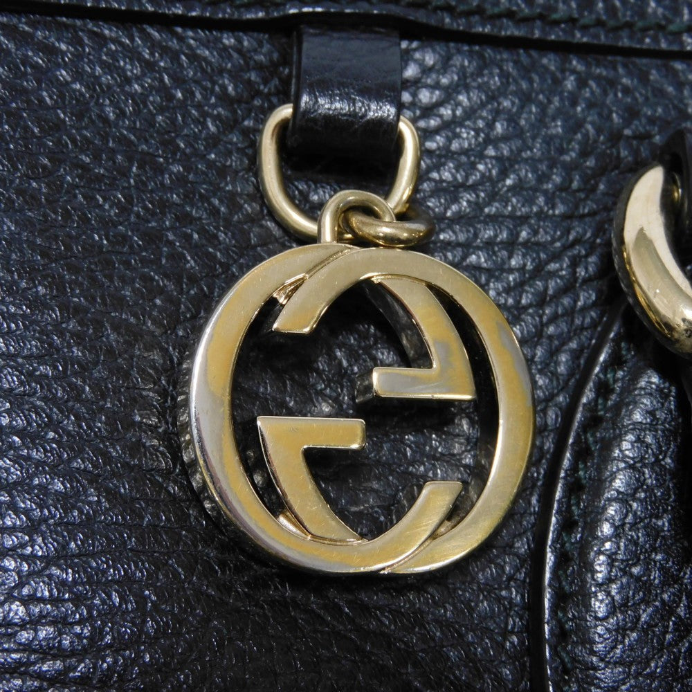 GUCCI Tote Bag 449659 CAO0G 1000 Textured leather black Interlocking G Miss GG Tote