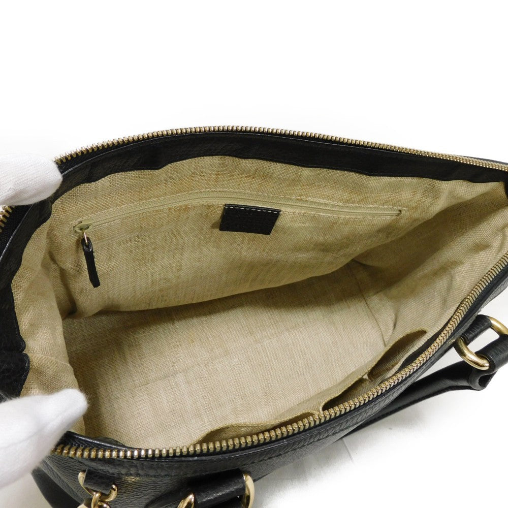 GUCCI Tote Bag 449659 CAO0G 1000 Textured leather black Interlocking G Miss GG Tote