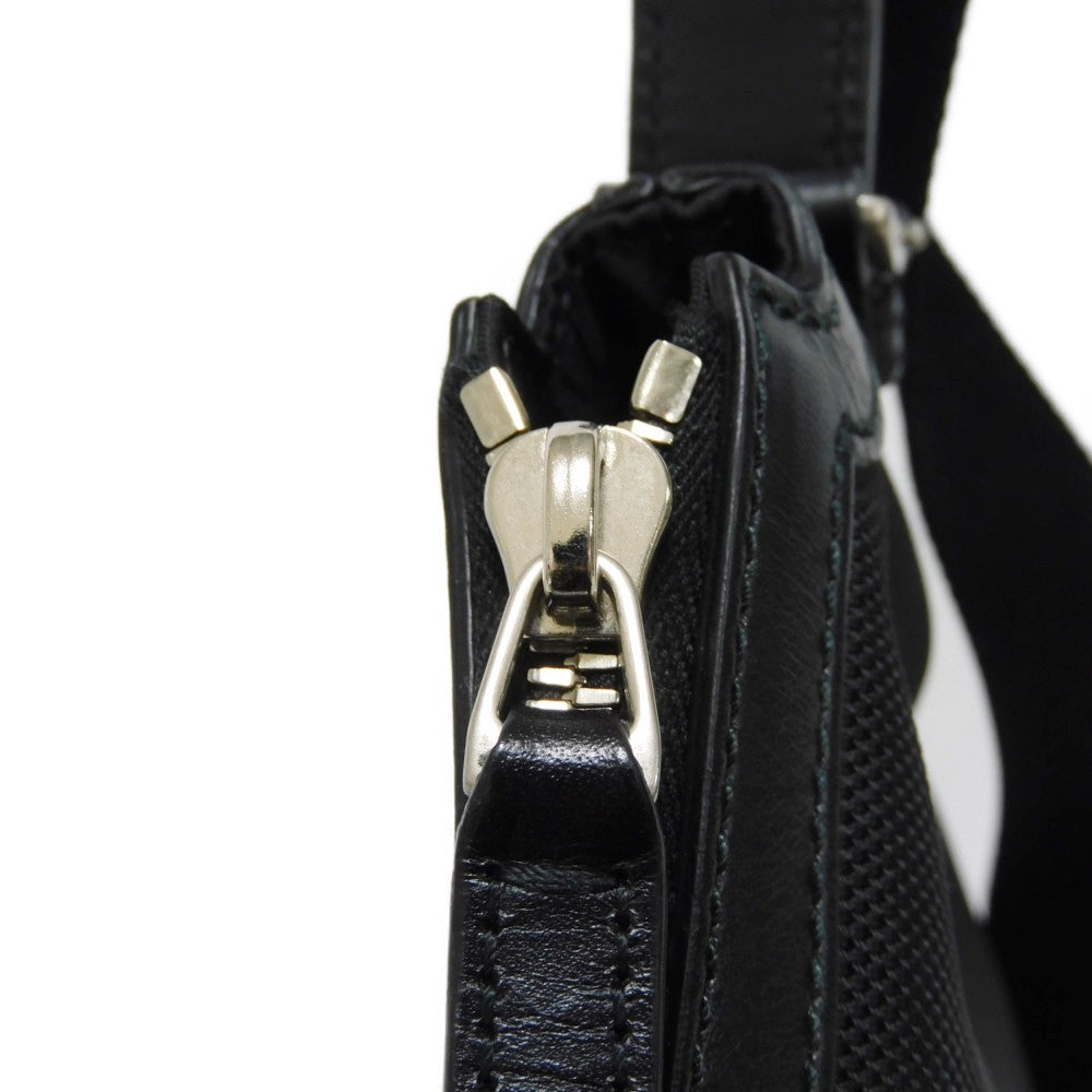GUCCI Shoulder Bag 631199 KWT7N 1060 Nylon canvas x calf leather black Web stripe Messenger bag