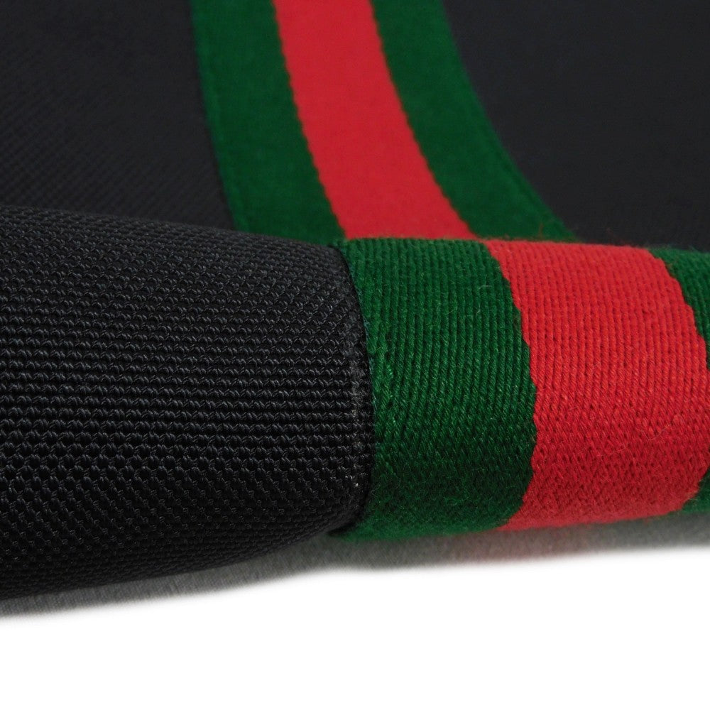 GUCCI Shoulder Bag 631199 KWT7N 1060 Nylon canvas x calf leather black Web stripe Messenger bag