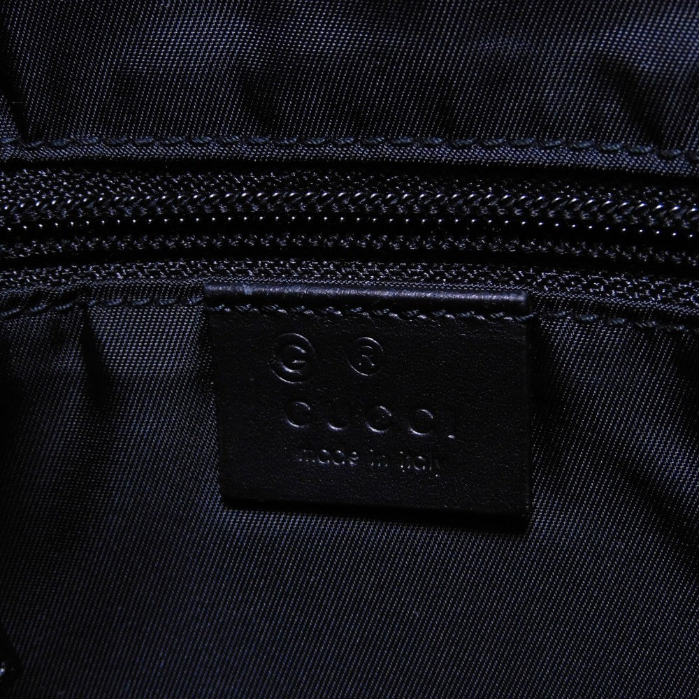 GUCCI Shoulder Bag 631199 KWT7N 1060 Nylon canvas x calf leather black Web stripe Messenger bag