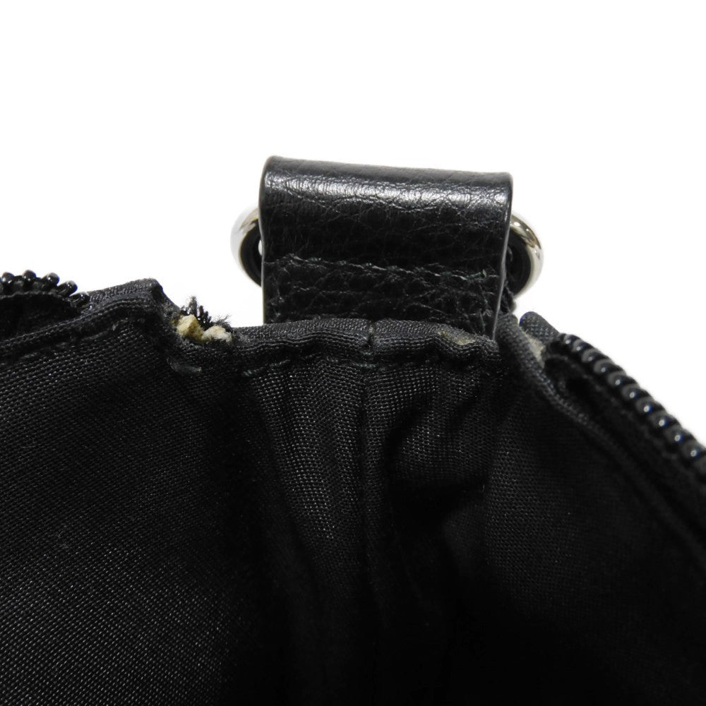 GUCCI Shoulder Bag 374411 GG nylon canvas x calf leather black GG nylon Messenger bag