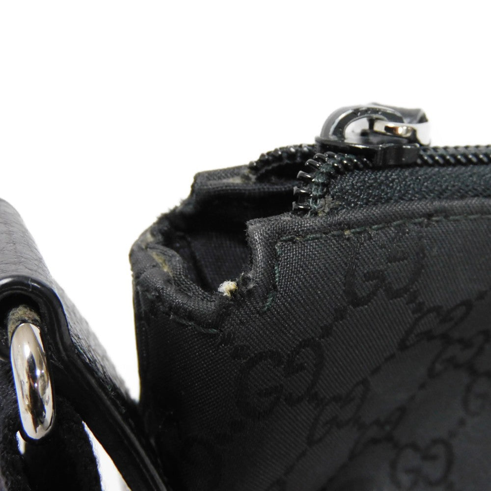 GUCCI Shoulder Bag 374411 GG nylon canvas x calf leather black GG nylon Messenger bag