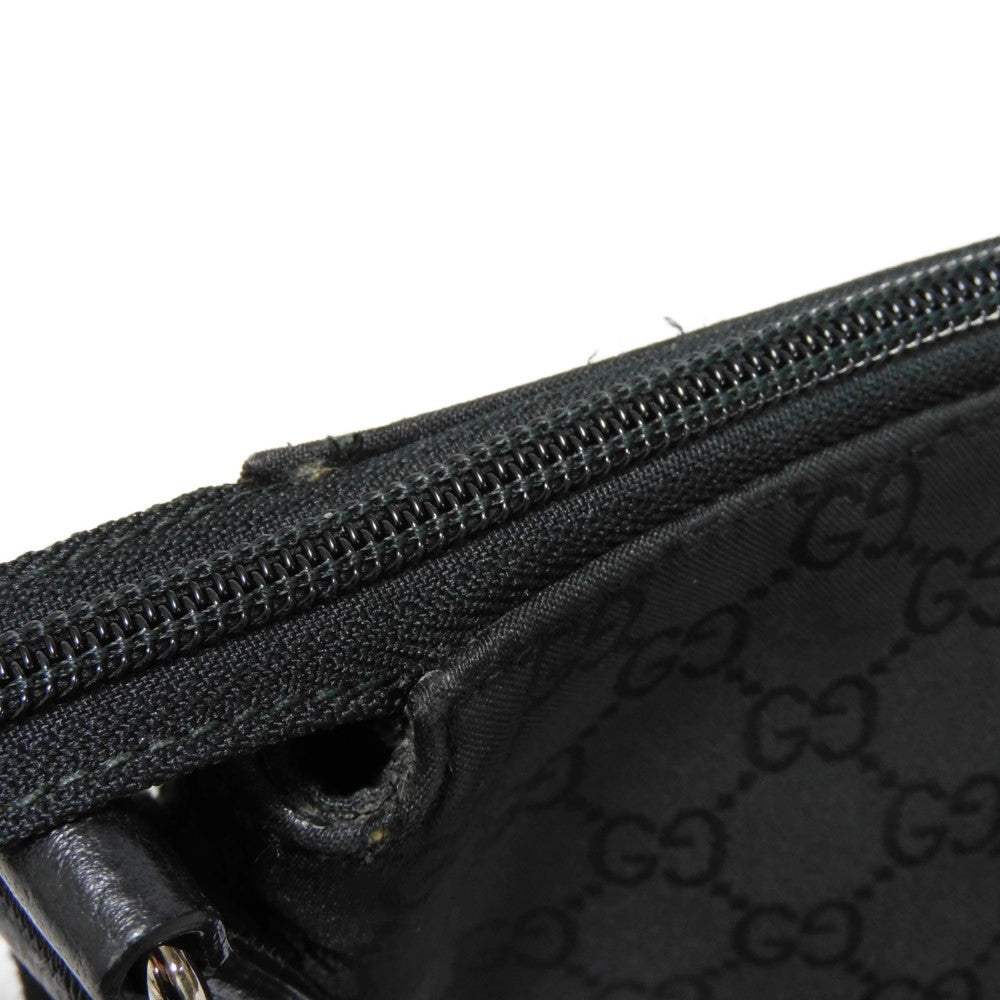 GUCCI Shoulder Bag 374411 GG nylon canvas x calf leather black GG nylon Messenger bag