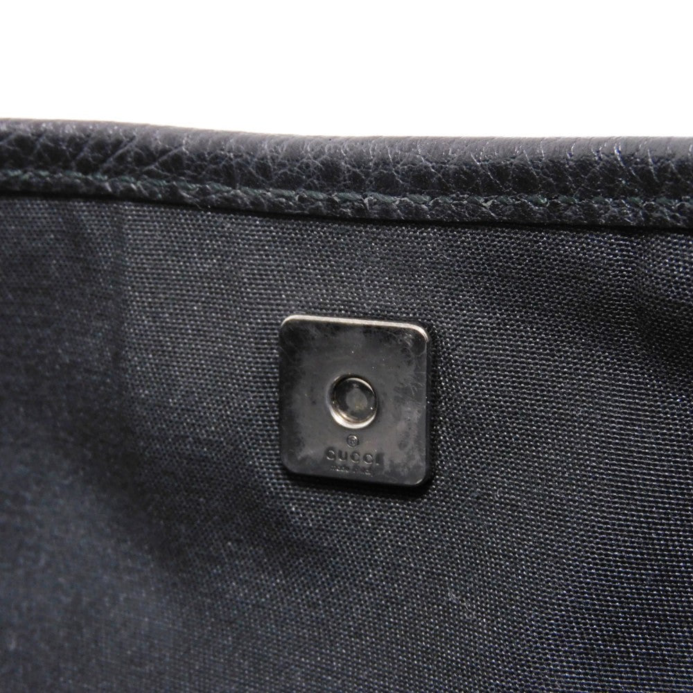 GUCCI Shoulder Bag 374411 GG nylon canvas x calf leather black GG nylon Messenger bag