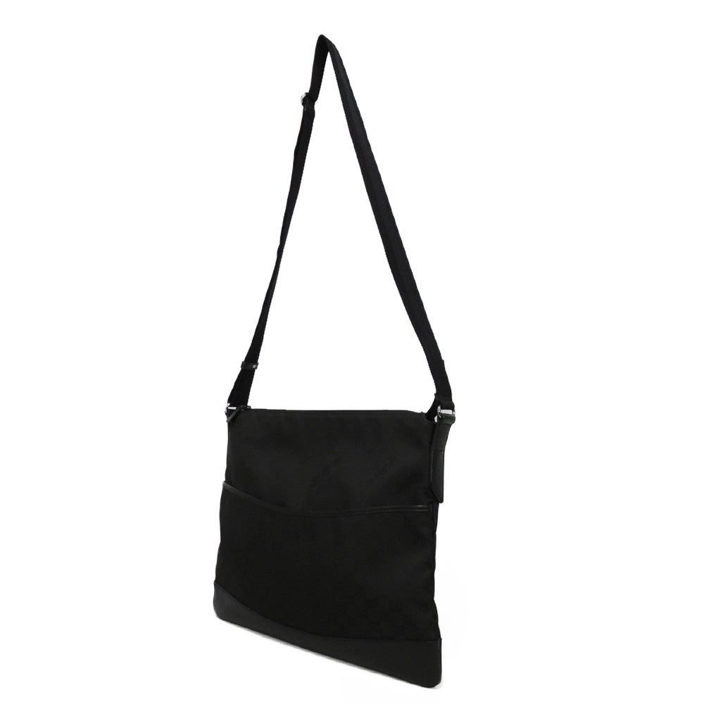 GUCCI Shoulder Bag 374411 GG nylon canvas x calf leather black GG nylon Messenger bag