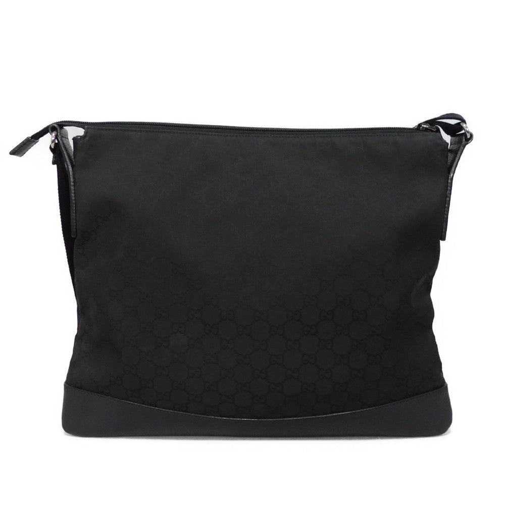 GUCCI Shoulder Bag 374411 GG nylon canvas x calf leather black GG nylon Messenger bag