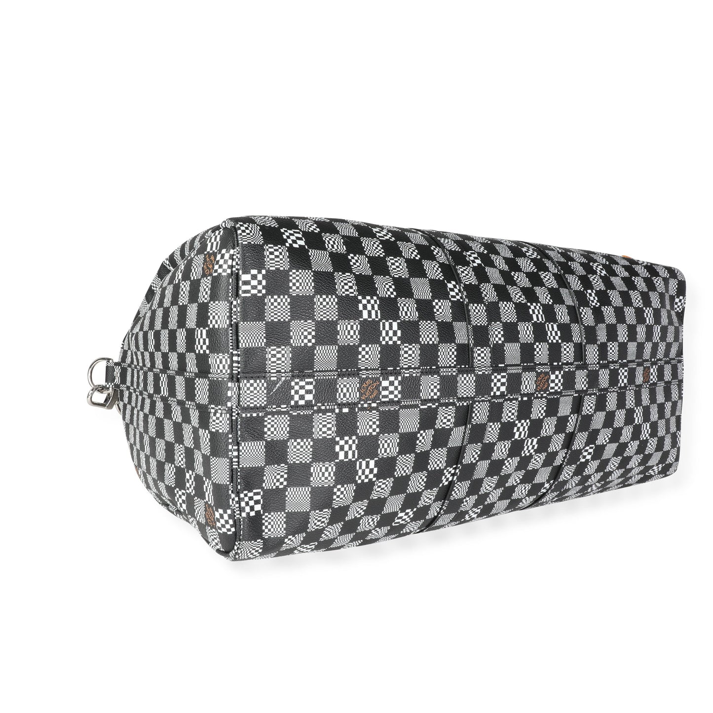 LOUIS VUITTON Black & White Distorted Damier Keepall Bandouliere 50