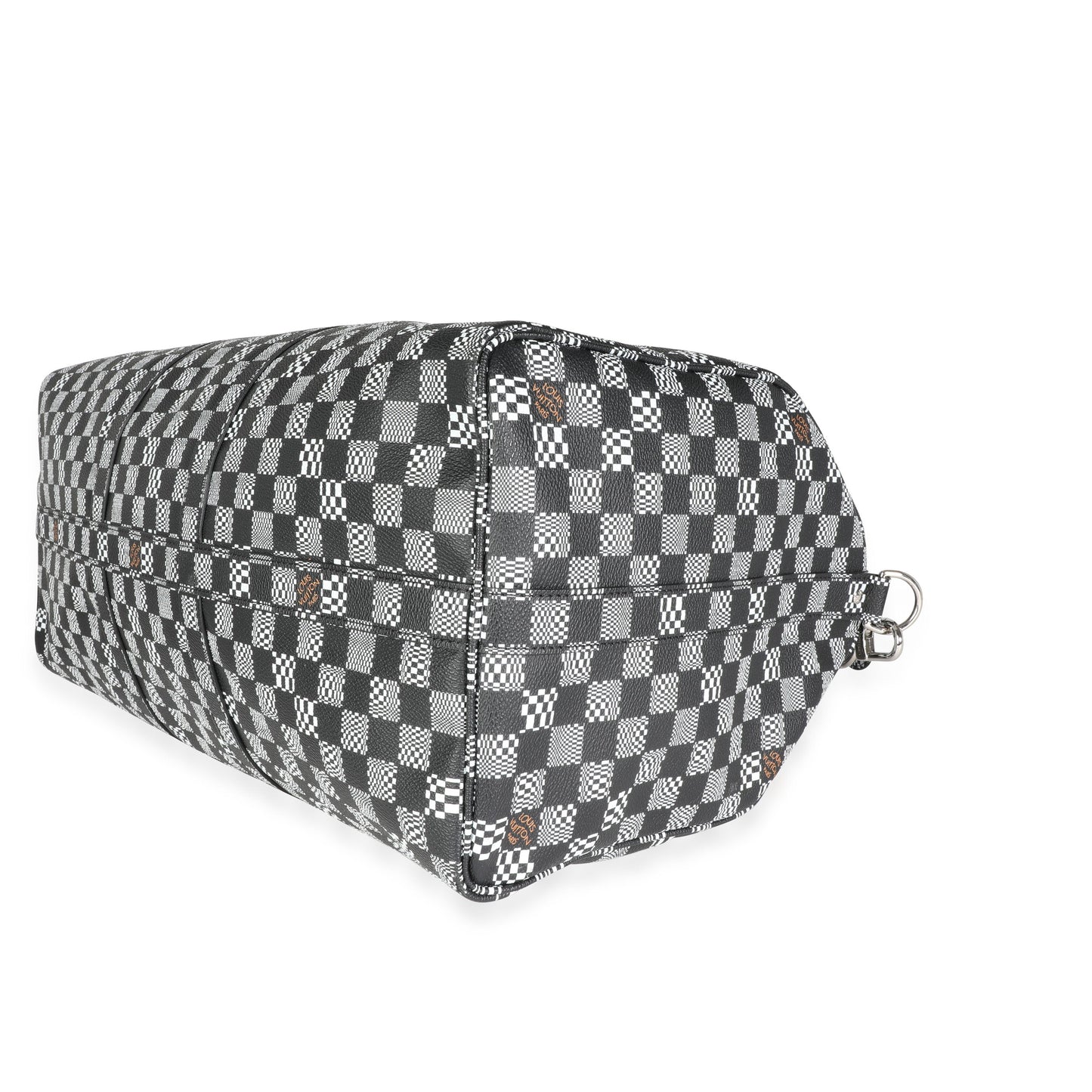 LOUIS VUITTON Black & White Distorted Damier Keepall Bandouliere 50