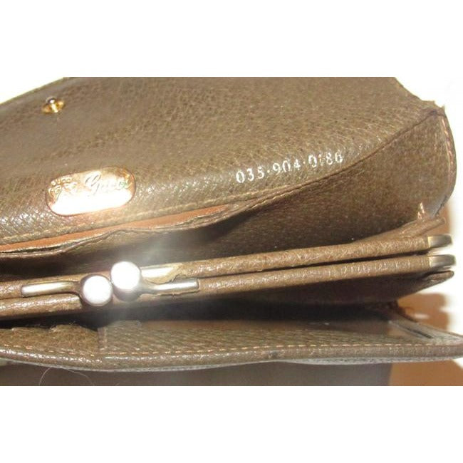 Gucci Brown Guccissima Print Xl Early Tri Fold Continental Wallet