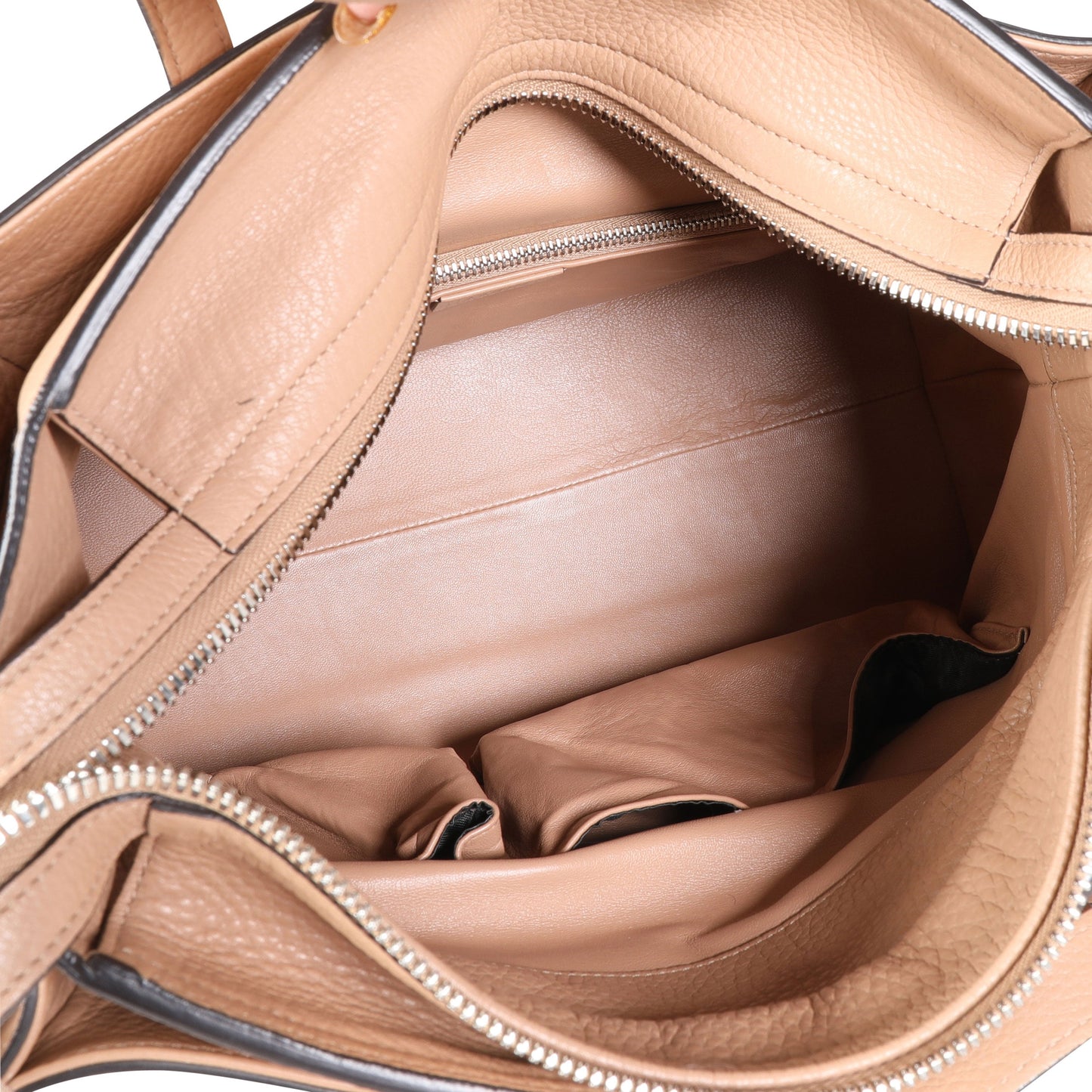 GUCCI Tan Pebbled Leather Studded Ramble Satchel