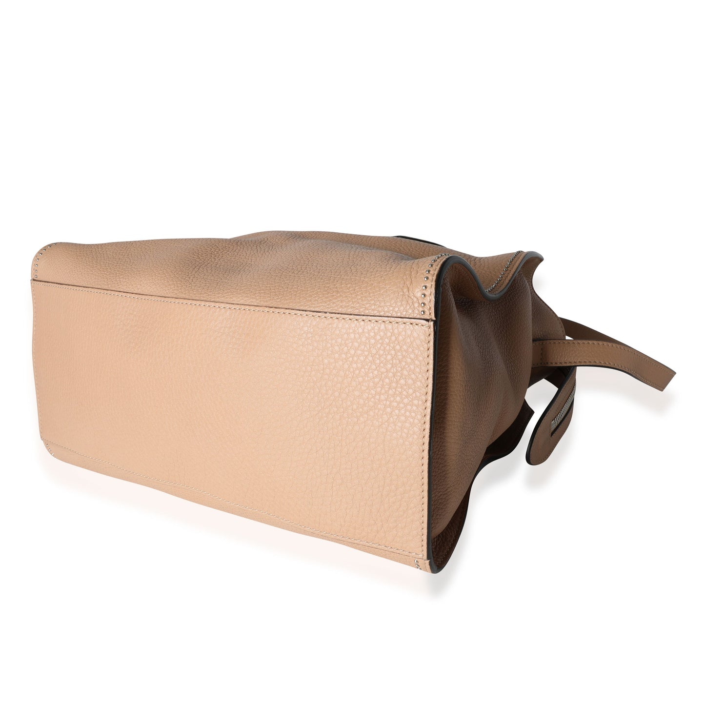 GUCCI Tan Pebbled Leather Studded Ramble Satchel