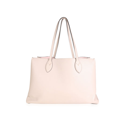 LOUIS VUITTON Greige Grained Calf Leather Lockme Shopper