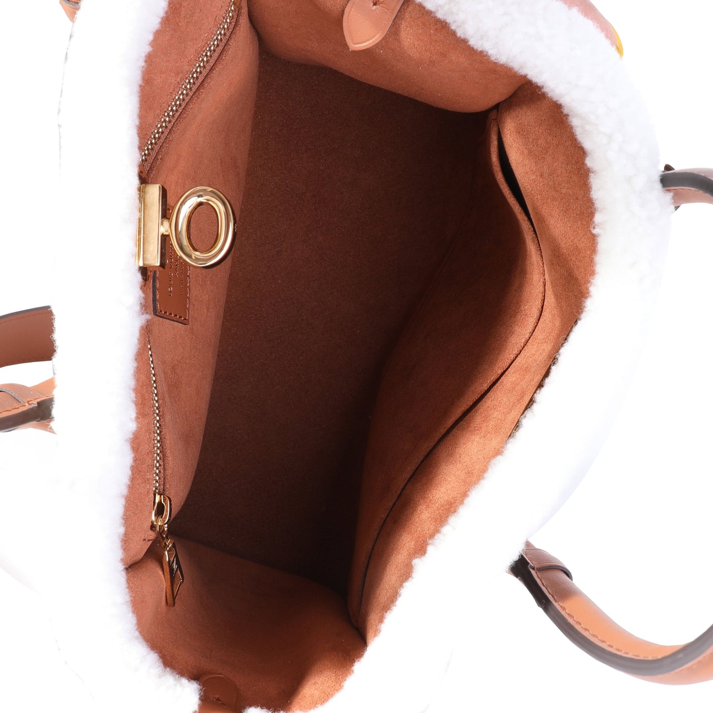 LOUIS VUITTON Caramel Calfskin and Shearling On My Side PM