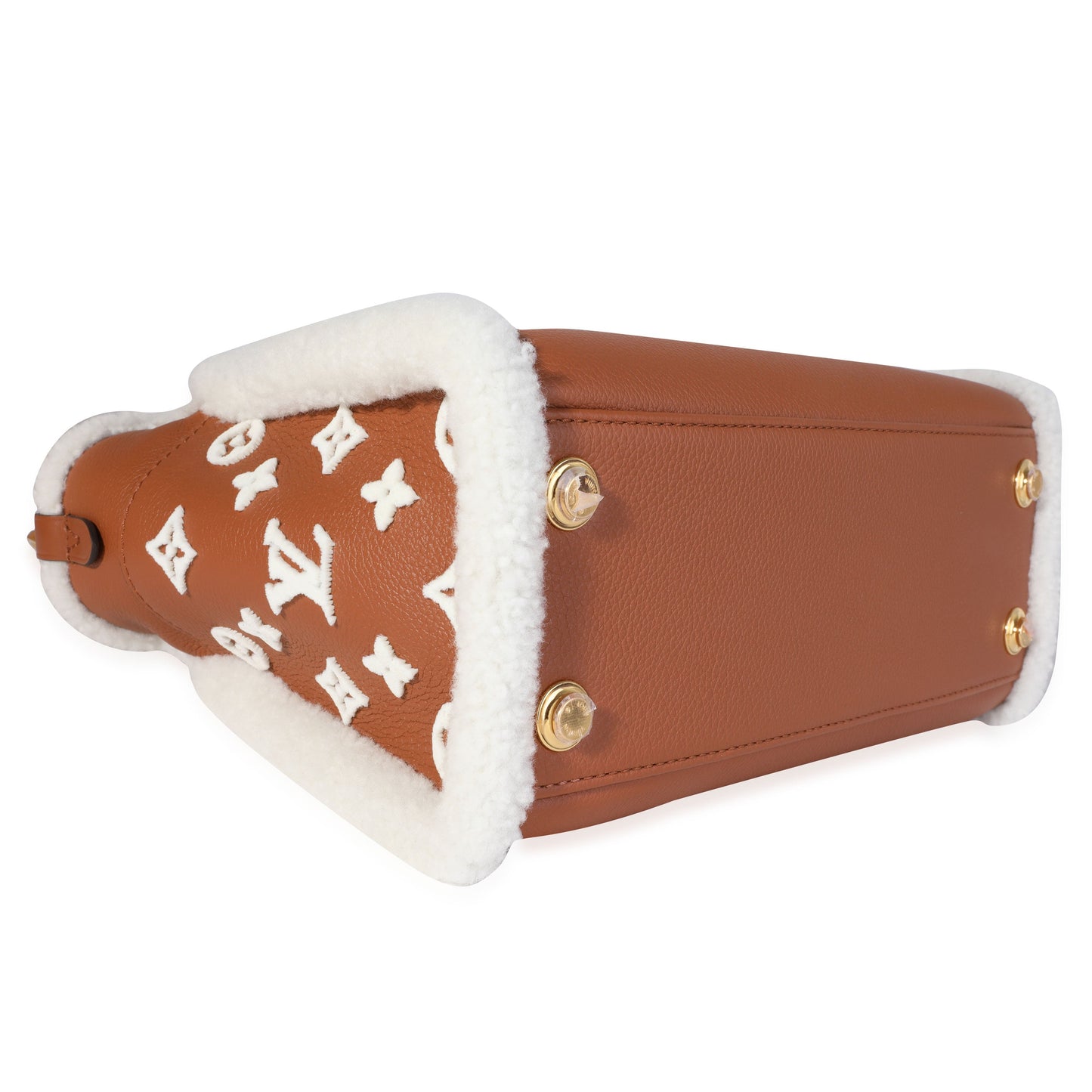 LOUIS VUITTON Caramel Calfskin and Shearling On My Side PM