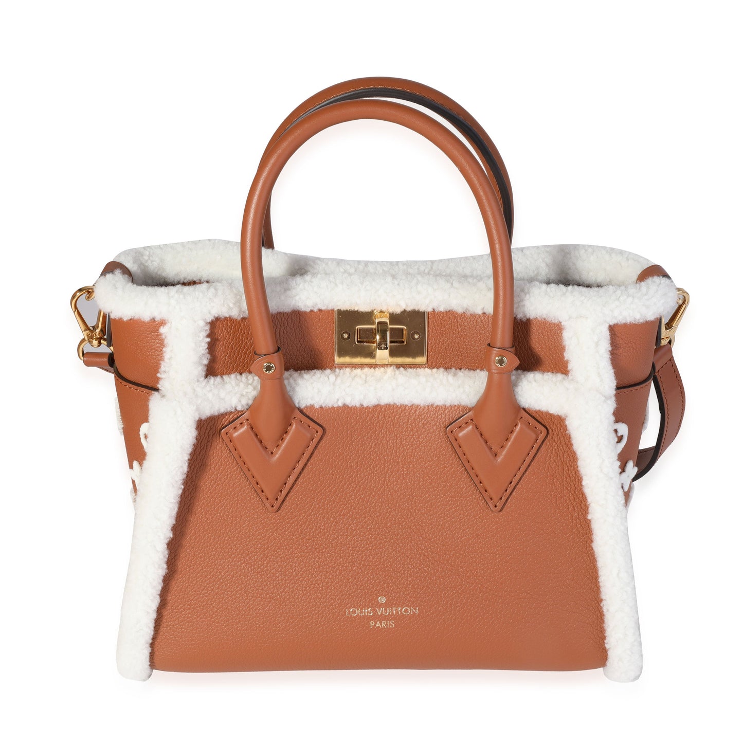 LOUIS VUITTON Caramel Calfskin and Shearling On My Side PM