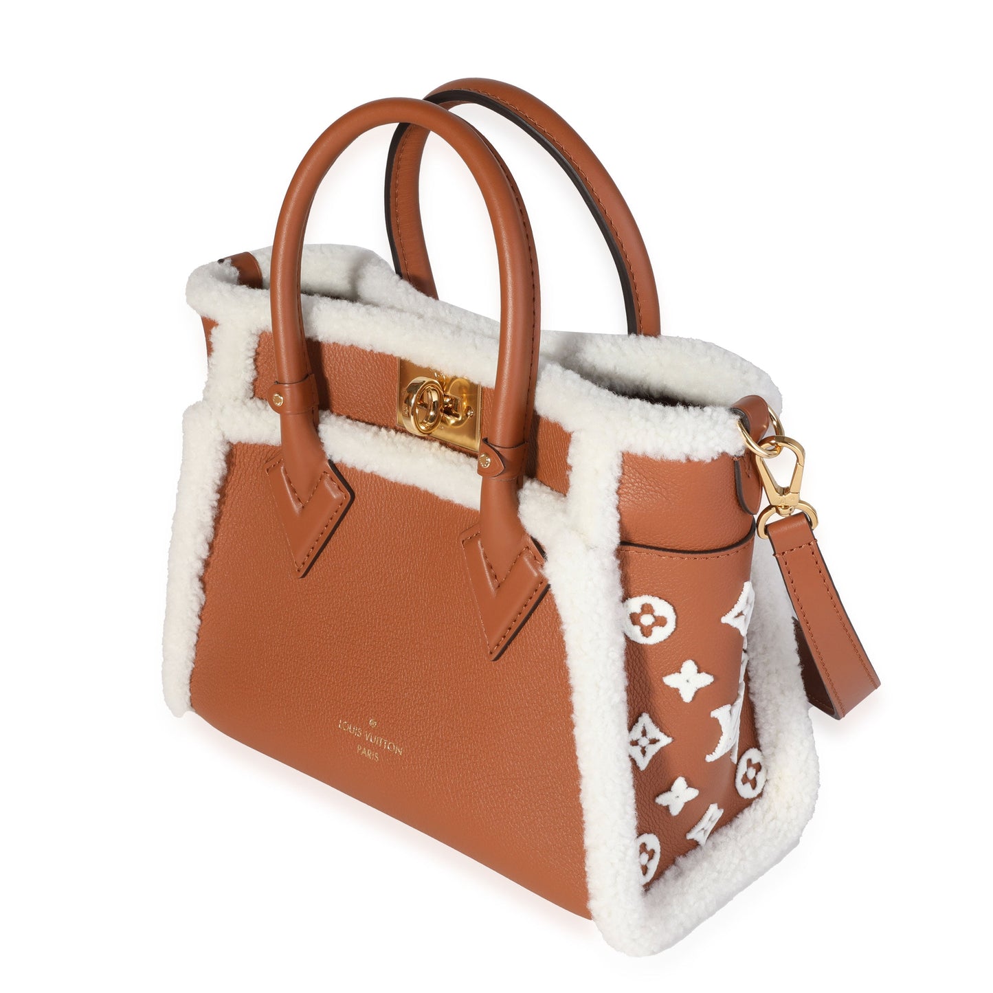 LOUIS VUITTON Caramel Calfskin and Shearling On My Side PM