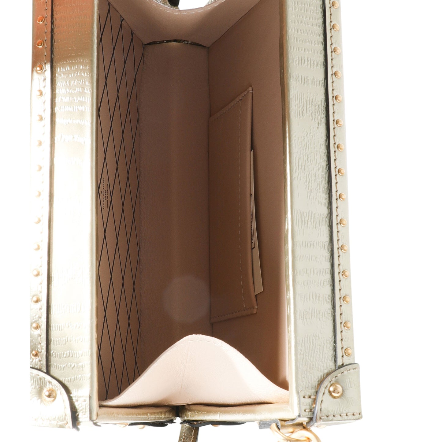 LOUIS VUITTON Gold Grain de Bois Petite Malle