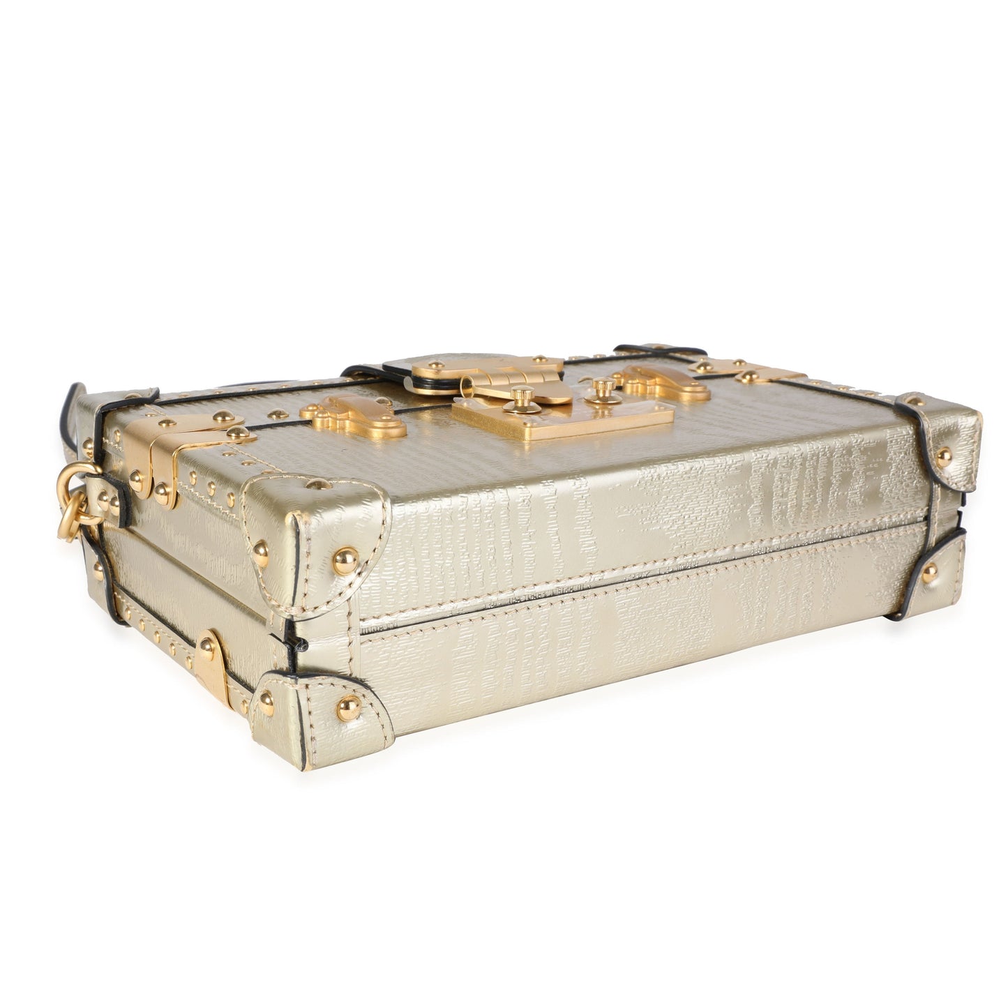 LOUIS VUITTON Gold Grain de Bois Petite Malle