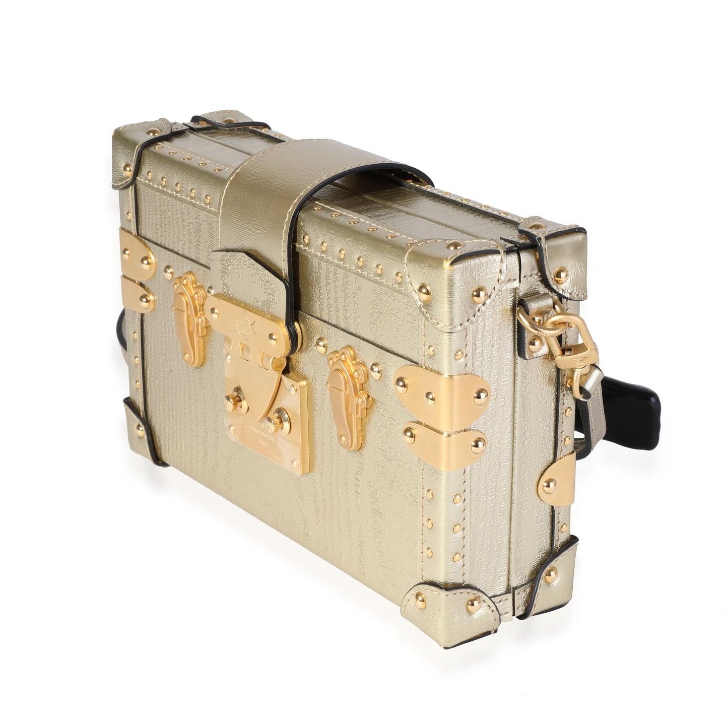 LOUIS VUITTON Gold Grain de Bois Petite Malle