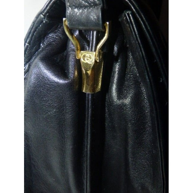 Gucci black smooth leather early Lady Lock two-way
