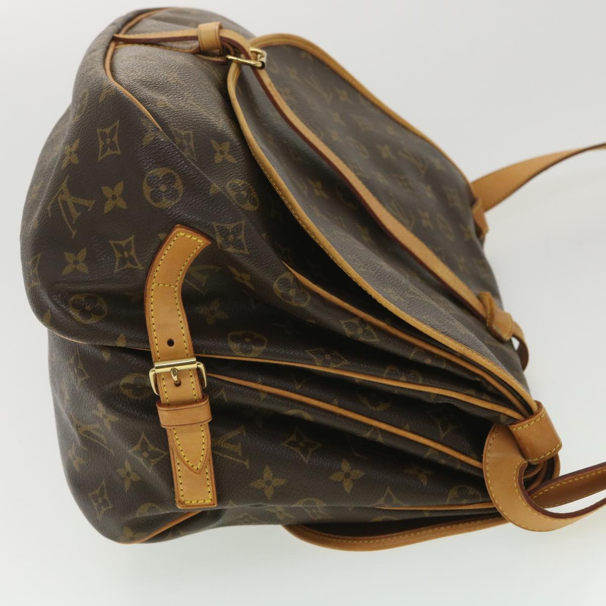Louis Vuitton Brown Canvas Saumur shoulder bag
